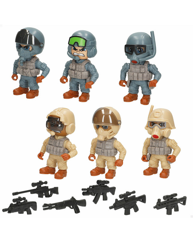 Set of six Colorbaby dolls, 8.5 x 5 x 3.5 cm, colorful plastic toys for children, featuring small, detailed figurines.