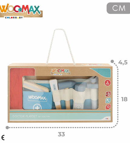 Colorbaby Gezondheidscentrum speelgoed set with six colorful medical-themed imiteerspelletjes for children.
