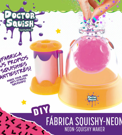 Set of four Doctor Squish skill toys for creative play and activities, featuring colorful, squeezable, and soft toy designs.