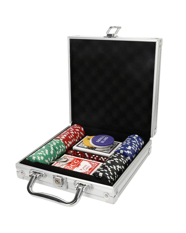 Colorbaby Pokerset with 110 colorful pieces, including 4 sets of toy tools, designed for kids' play and creative fun.