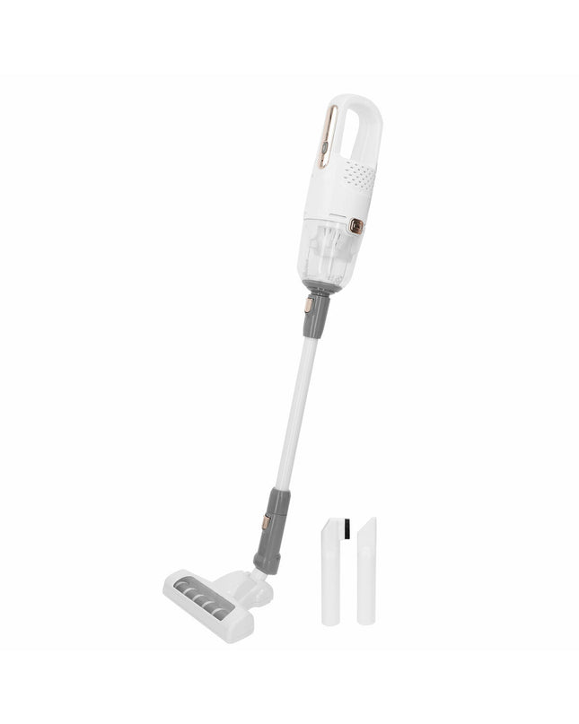 Set of two PlayGo toy vacuum cleaners, 17x75x14 cm, with seven detachable parts, designed for pretend play and imaginative fun.