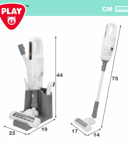 PlayGo toy vacuum cleaner with 7 detachable parts, measuring 17x75x14 cm, designed for imaginative play and role-playing activities.