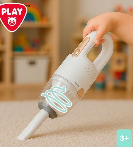 PlayGo toy vacuum cleaner with 7 parts, measuring 17x75x14 cm, set of two for pretend cleaning play.