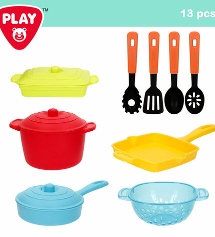 PlayGo set of two toy kitchen utensils for pretend play, includes realistic-looking spatula and spoon for children's imaginative games.