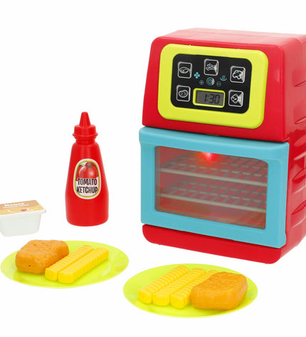 PlayGo toy fryers set with four pretend plastic fryers, measuring 14 x 19.5 x 11 cm, for imaginative play and role-playing fun.