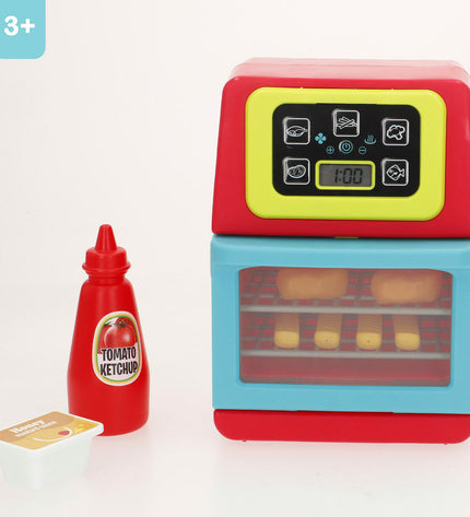 Set of four PlayGo toy fryers, each measuring 14x19.5x11 cm, designed for pretend play and imitation cooking games.