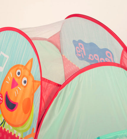 Set of 12 Peppa Pig camping tents, colorful fabric with Peppa Pig illustrations, suitable for outdoor play and camping fun.