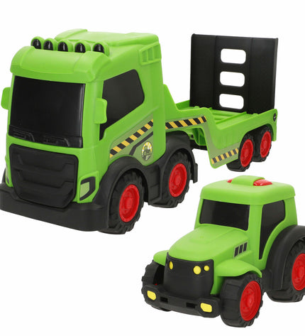 Set of four Teamsterz toy trucks, 12x18x40 cm, colorful vehicle toys from the speelgoed en games voertuigen category.