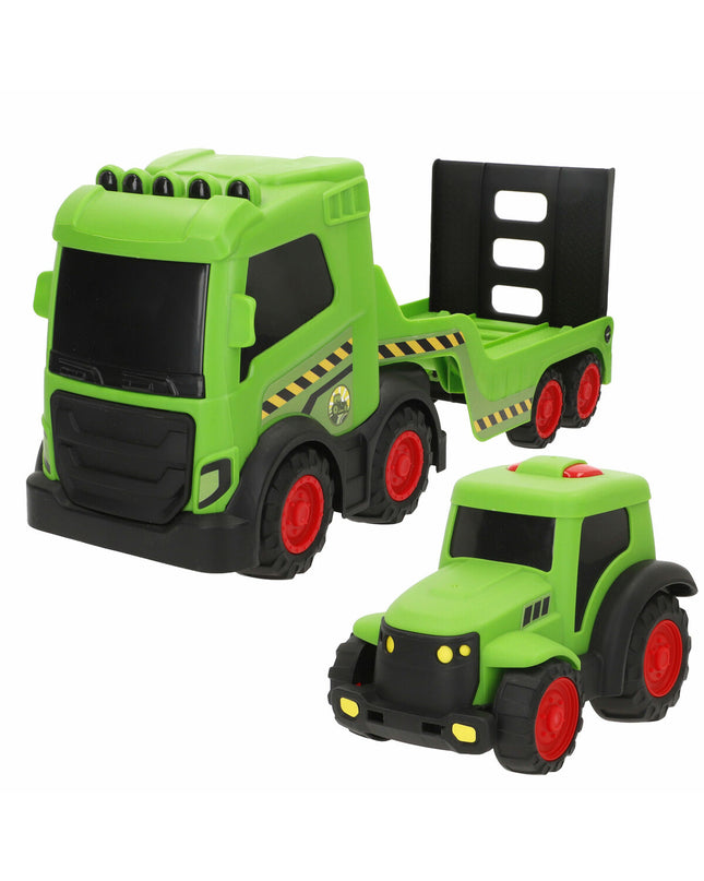 Set of four Teamsterz toy trucks, 12x18x40 cm, colorful vehicle toys from the speelgoed en games voertuigen category.