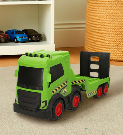 Set of four Teamsterz toy trucks, each measuring 12x18x40 cm, designed for kids' vehicle play and imaginative fun.
