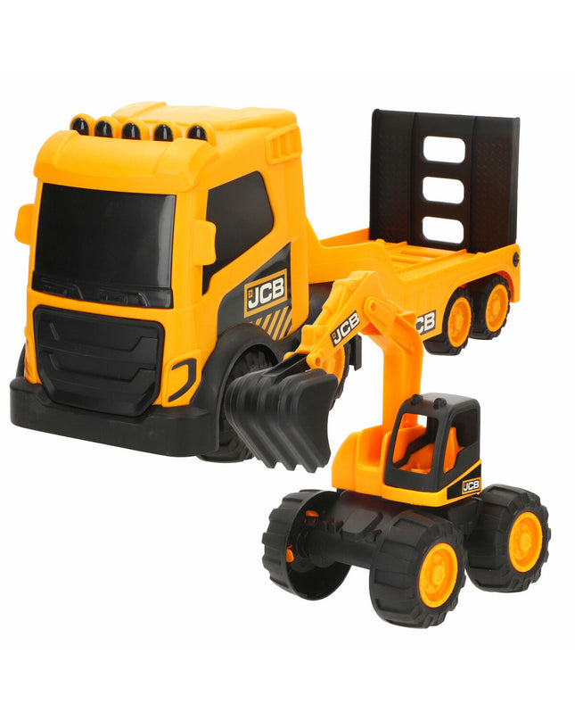 Set of four Teamsterz public works trucks, 40x18x13 cm, colorful toy vehicles for children’s play and imaginative fun.