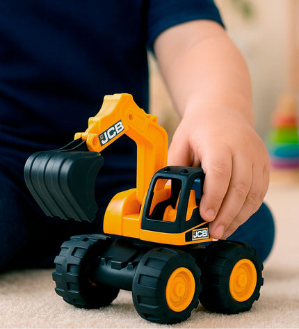 Set of four Teamsterz public works trucks, each measuring 40x18x13 cm, toy vehicles for children, colorful and detailed construction trucks.
