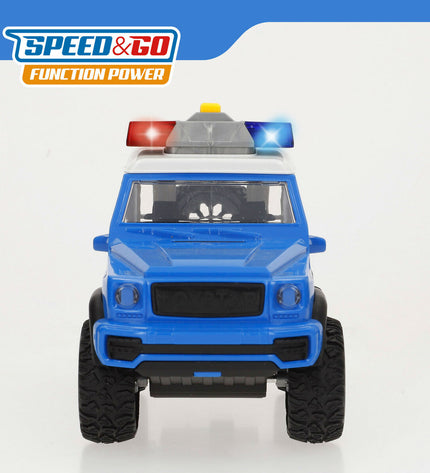 Six Speed & Go toy vehicles, colorful toy cars and trucks from the Speed & Go collection, designed for children’s play.