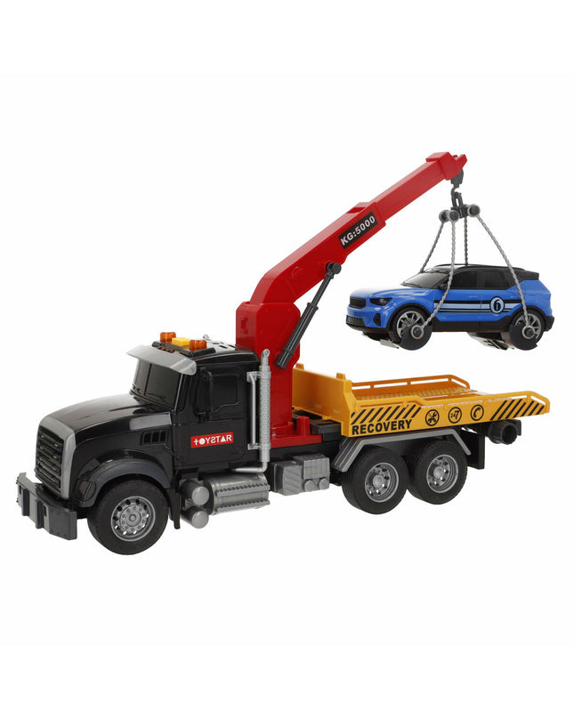 Set of six Speed & Go toy crane trucks, each measuring 31x17x10 cm, featuring colorful vehicle designs for children.