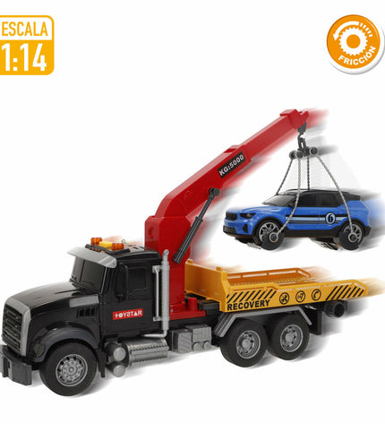 Set of six Speed & Go toy crane trucks, measuring 31x17x10 cm, featuring detailed construction vehicle designs for kids.
