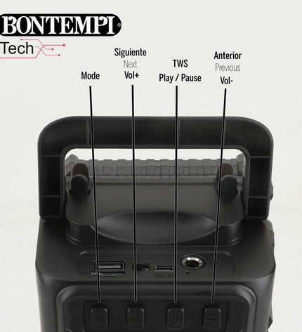 Bontempi electronic toy speakers with karaoke microphones, set of 12 colorful play gadgets for kids' singing and entertainment.