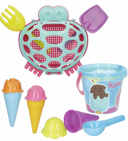 Colorbaby strand toy set with six colorful plastic pieces, ideal for outdoor play and sports, measuring 48x16x32 cm.