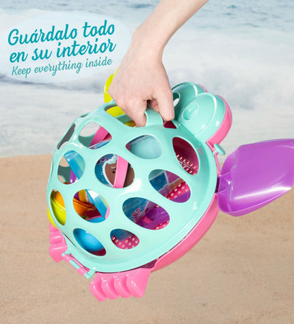 Colorbaby strand speelgoedset with six colorful interlocking pieces, ideal for outdoor play and children's games