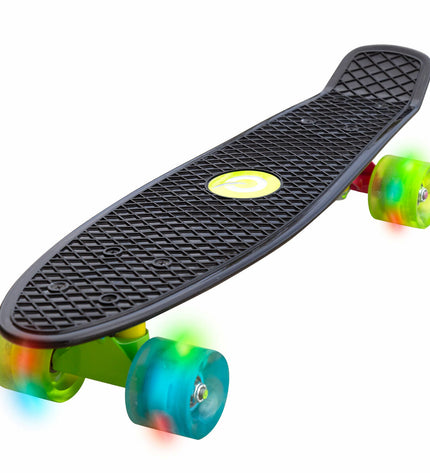 Set of four EVO skateboards, colorful toy skateboards for kids, suitable for outdoor play and sports activities.