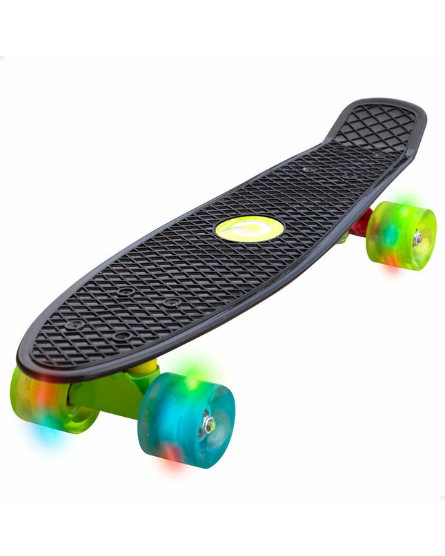 Set of four EVO skateboards, colorful toy skateboards for kids, suitable for outdoor play and sports activities.