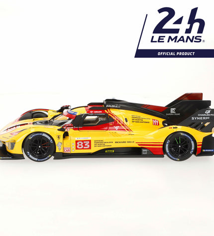 Set of four Ferrari toy cars from Auto Ferrari, detailed plastic vehicle toys for children, in bright red and yellow colors.