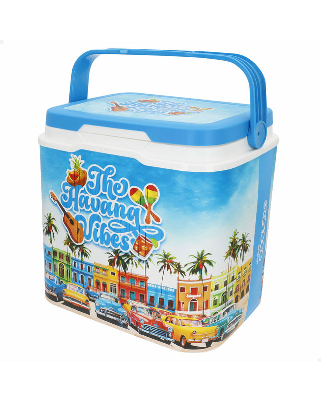 Two Aktive plastic cool boxes, 37x35x27 cm, suitable for outdoor camping and hiking, shown in the image.