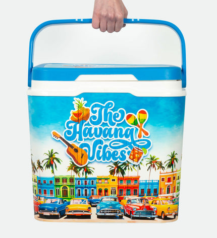Two Aktive plastic cool boxes, 37x35x27 cm, designed for outdoor camping and hiking, durable and portable for outdoor activities.