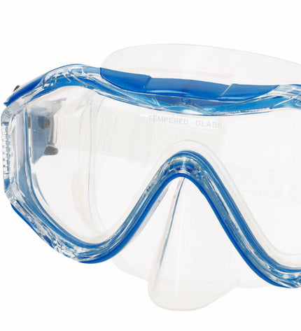 AquaSport Duikbril AquaSport water sport diving goggles in six-pack, black and clear design, suitable for outdoor water activities.