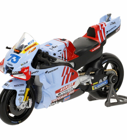 Ducati motorbike toy from the 2024 Gresini collection, 12x8x4 cm, detailed miniature motorcycle for play and display