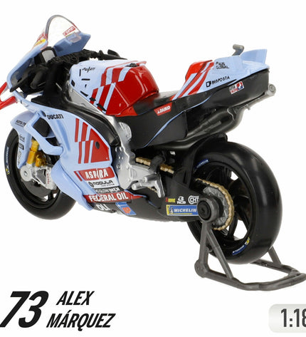 Ducati Gresini motorcycle toy model, 12x8x4 cm, in red with detailed design, ideal for play and collection.