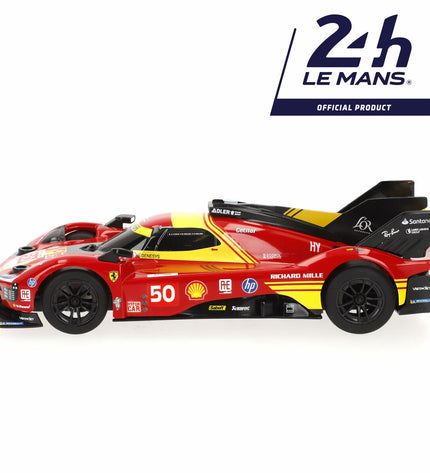 Four Ferrari remote control police cars with full function, toy vehicles for kids, featuring red and black design and detailed police decals.