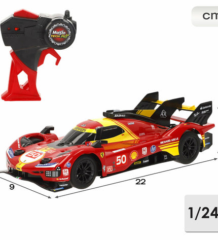 Four Ferrari remote control police cars, full function toy vehicles for kids, showcasing detailed design and vibrant colors.