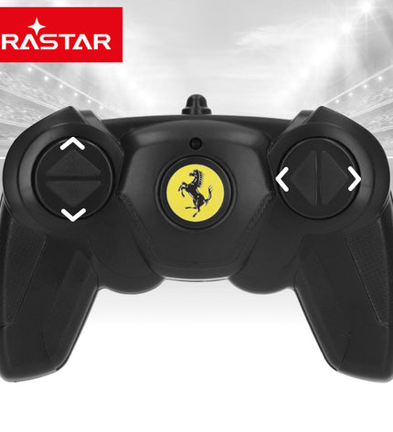 Set of four Ferrari Purosangue remote control toy cars, each approximately 20x6x9 cm, designed for children’s play and racing.