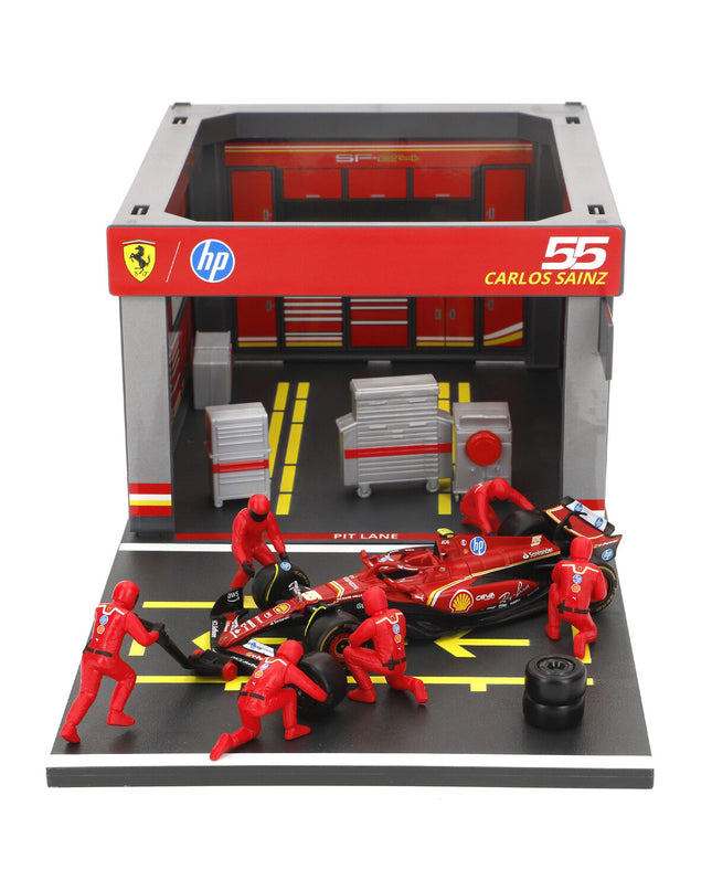Four Ferrari toy trucks, detailed miniature vehicles for play and collection, showcasing red and black truck designs.