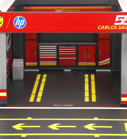 Set of four Ferrari toy trucks, detailed miniature vehicle models for play and collection, featuring iconic Ferrari design and branding.