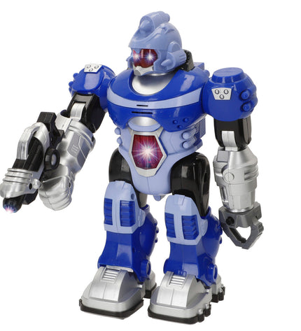 Colorbaby interactive robot toy, electronic plaything measuring 17x25x9 cm, with colorful features and interactive buttons.