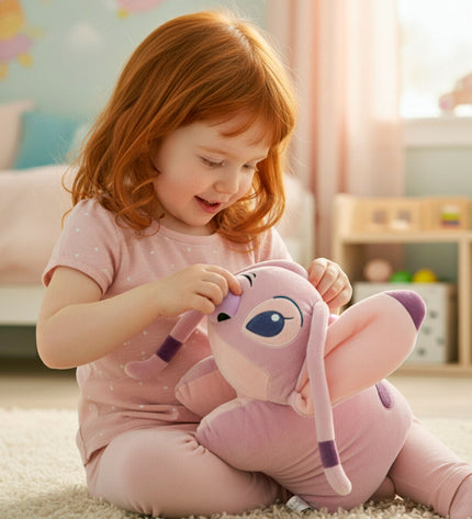 Set of four Stitch plush toys made of soft polyester, perfect for cuddling and play in the category of soft toys and games.