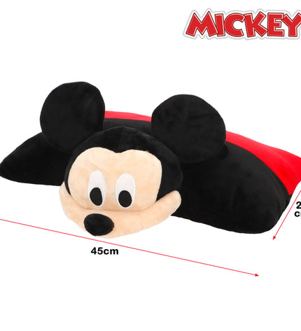 Set of four Mickey Mouse plush toys made of soft polyester, perfect for children’s play and cuddling.