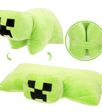 Set of four Minecraft plush toys, soft polyester stuffed animals featuring colorful Minecraft character designs.