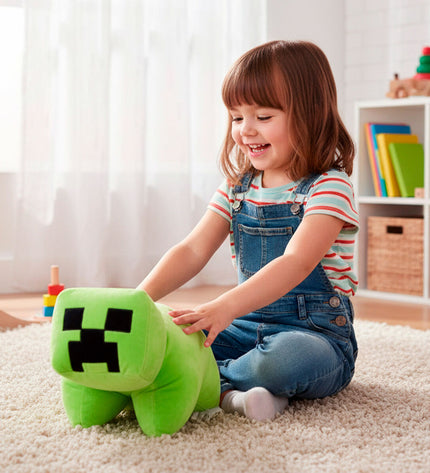 Set of four Minecraft plush toys made of soft polyester, featuring popular character designs from the Minecraft game.