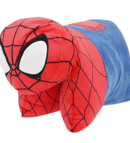 Set of four soft polyester Spider-Man plush toys, featuring detailed Spider-Man character designs, perfect for children’s play.