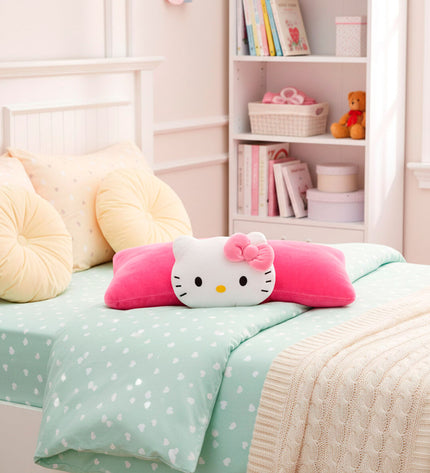Set of four Hello Kitty plush toys made of soft polyester, ideal as cuddly stuffed animals for children.