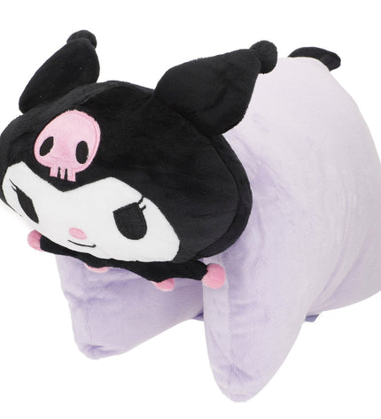 Set of four Kuromi plush toys made of soft polyester, adorable character stuffed toys for children and collectors.