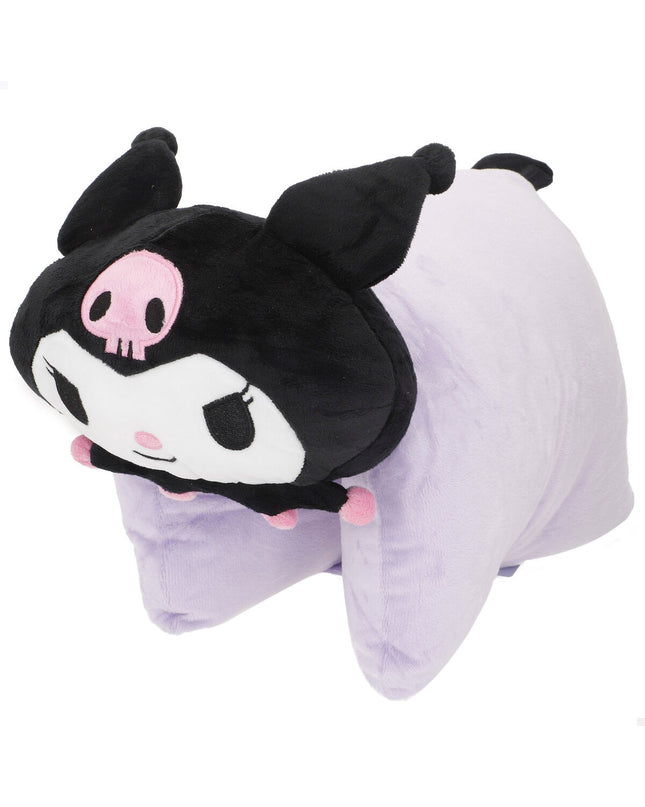 Set of four Kuromi plush toys made of soft polyester, adorable character stuffed toys for children and collectors.