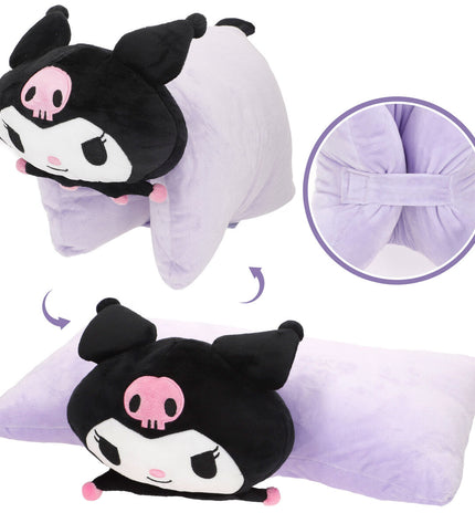 Set of four Kuromi plush toys made of soft polyester, perfect for kids' plush toy collection and cuddling.