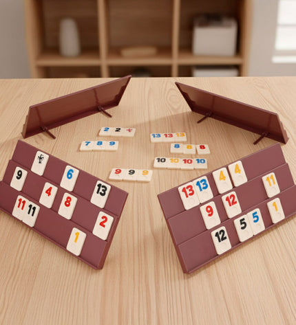Set of four Rummy card games by BigBuy Kids, featuring colorful playing cards and game accessories for family fun.