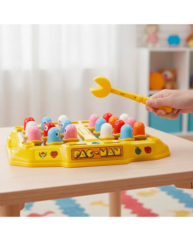 Two Pac-Man Dominoes toy game pieces featuring classic Pac-Man characters, perfect for fun and collectible gaming accessories.