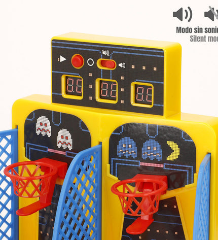 Two Pac-Man Dominoes toy game pieces featuring classic Pac-Man characters and colorful designs for fun gameplay.