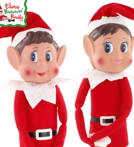 Set of six Elves Behavin' Badly plastic elf toys, soft and playful characters from Ondeugende Elf Elves collection.