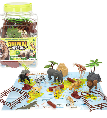 Set of four Colorbaby plastic wild animal figures, 15x10x8 cm, for kids' toys and imaginative play.